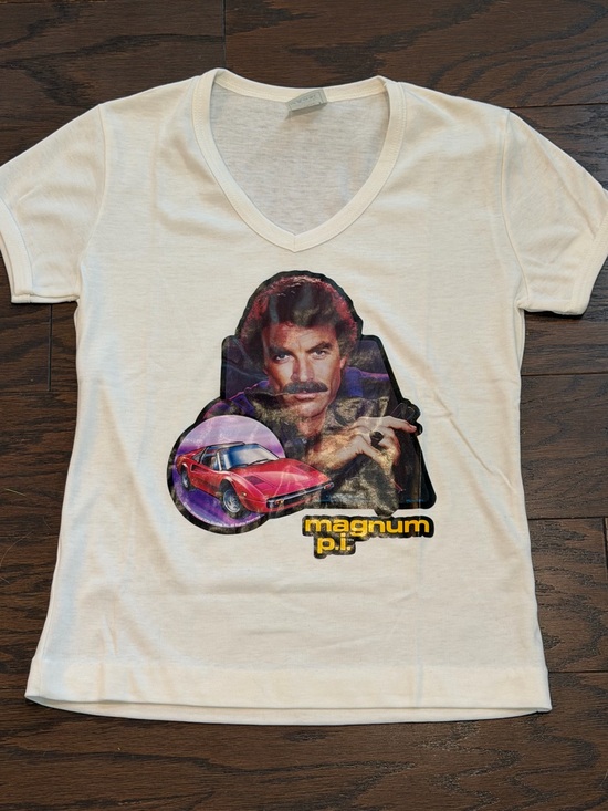 Vintage Tops - Vintage Magnum P.I. Tom Selleck Ferrari Graphic Tee Made in USA Size Large